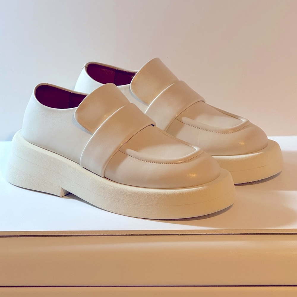 Marsell Musone chunky sole Loafers Mocassino Pelle Vitello Cream White NWT 37